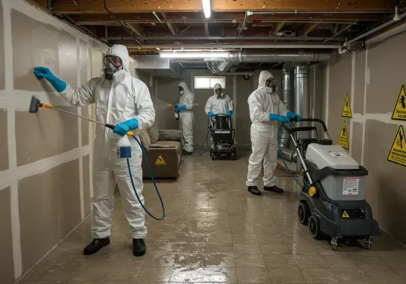 Basement Moisture Removal and Structural Drying process in Brunswick County, NC